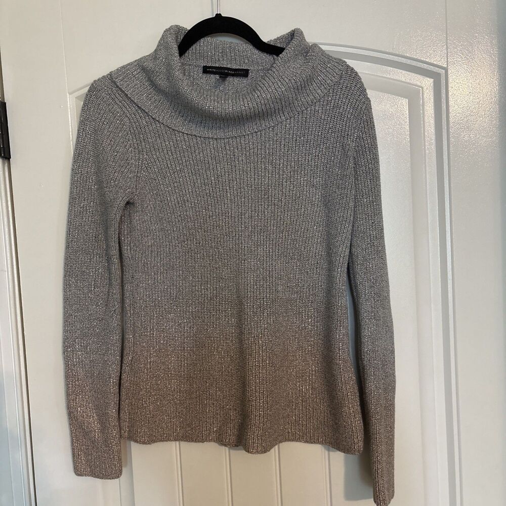 WHBM White House Black Market Silver Gold Cowl Neck Ombre Sweater Size Small